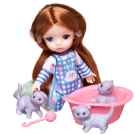 Игровой набор Junfa Кукла с тремя котятами 13 см