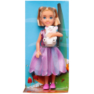 Кукла Defa Lucy Малышка в розово-сиреневом платье с белым медвежонком, 15 см