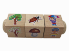 Кубики деревянные на оси Времена года (3 кубика)