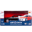 Машинка металлическая Abtoys АвтоСити 1:36 Седан купе инерционный с открывающими передними дверцами черный свет звук