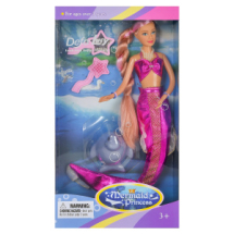 Кукла Defa Lucy Принцесса-русалочка с волшебной прядью волос (ярко-розовый костюм), 29 см