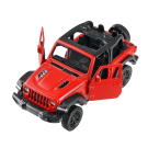Машина металлическая RMZ City серия 1:32 Jeep Rubicon 2021 открытый верх, инерционный механизм, красный матовый цвет, двери открываются.