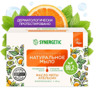 SYNERGETIC Натуральное мыло туалетное Масло мяты и апельсин 90г