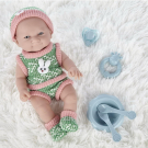 Пупс JUNFA Pure Baby 30см в зеленых кофточке, шортиках, шапочке и носочках, с аксессуарами