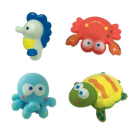 Набор резиновых игрушек для ванной ABtoys Веселое купание брызгалка в наборе 2 шт., 2 вида (Осьминог и краб или Черепаха и морской конёк)
