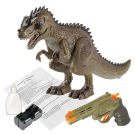 Игровой набор Junfa Охота на динозавра (Тираннозавр и пистолет), на ИК управлении, зеленый, на батарейках