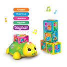 Развивающая игрушка Азбукварик Говорящие кубики Азбука с Черепашкой 5 кубиков, желтый