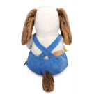 Мягкая игрушка BUDI BASA Собака Бартоломей в комбинезоне с букетом 27 см