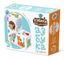 Кубики пластиковые Кубики для умников. Учим алфавит 12 шт (белые)