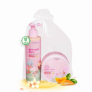 Подарочный набор косметики Glowgirl детский Гель-мусс для тела с эффектом сияния + Крем "Суфле для тела" Мандарин. ЭКО продукт.