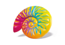 Плот INTEX надувной Rainbow Seashell Float (Радужная ракушка), для бассейна и моря, от 3 лет, 157x127х25см