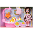 Игровой набор Junfa Кукла 12 см в розовом платье в ванной комнате