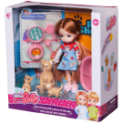 Игровой набор Junfa Кукла с тремя собачками 13 см