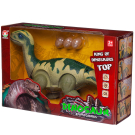 Динозавр Junfa Апатозавр зеленый. Ходит, откладывает яйца, свет, звук.