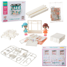 Игровой набор ABtoys Модульный домик (собери сам), 4 секции. Мини-куколки в спальне и гардеробной комнате, в наборе с аксессуарами