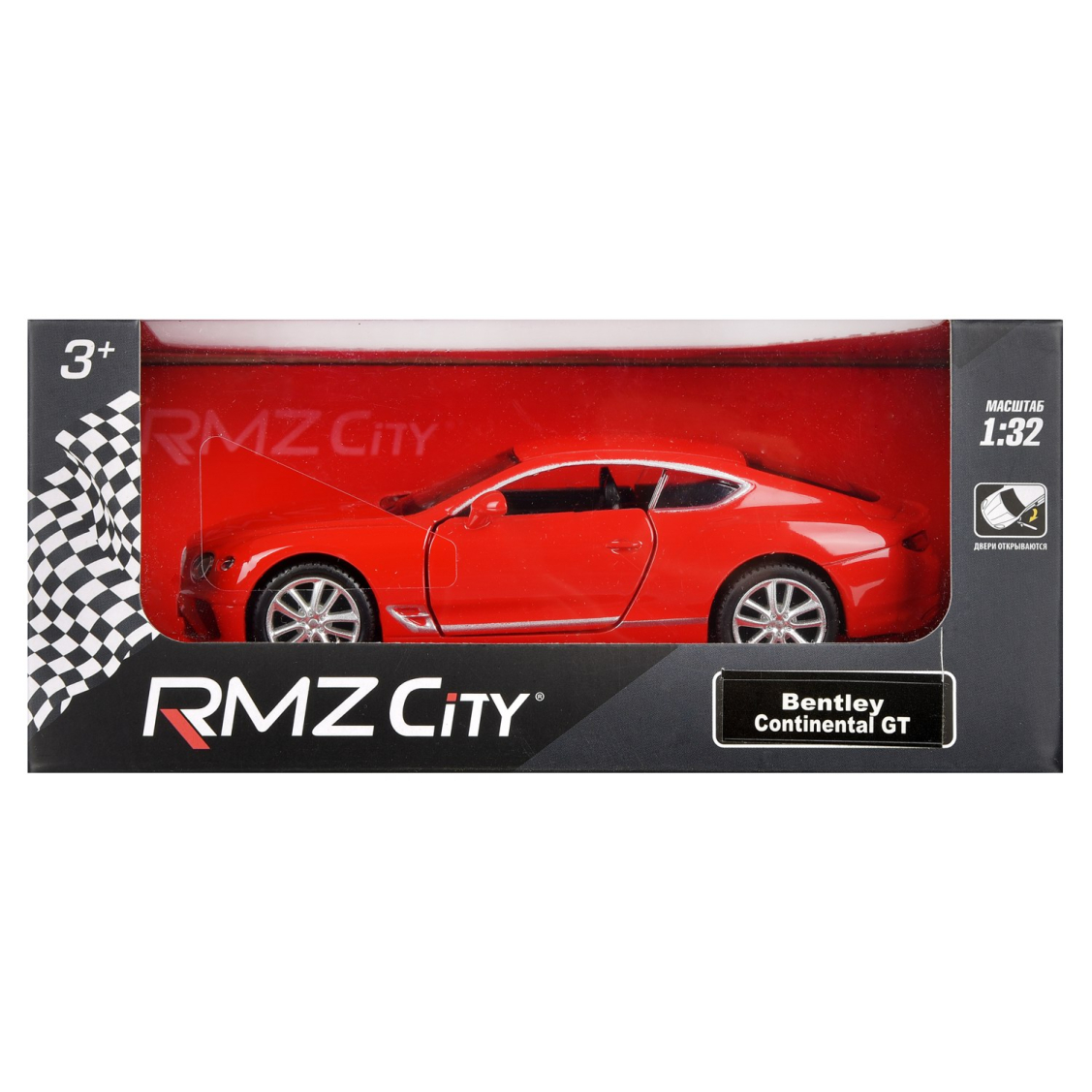 Машинка металлическая Uni-Fortune RMZ City 1:32 The Bentley Continental GT 2018 (цвет красный)