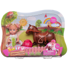 Игровой набор Кукла Defa Sairy Малышка-наездница, коричневая лошадка, шлем, высота куклы 11 см