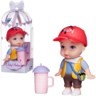 Пупс-куколка "Baby Ardana" Мальчик в кепке с поильником. в дисплее 24 шт., ЦЕНА ЗА ШТУКУ!, в прозрачной коробочке, 6 видов, 12см