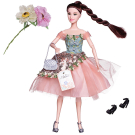 Кукла Junfa Atinil (Атинил) Солнечный день в платье с розовой юбкой с серым клатчем, 28см