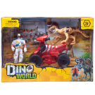 Игровой набор Junfa "Мир динозавров" (динозавр, квадроцикл, фигурка человека, аксессуары)