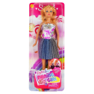 Кукла Defa Lucy Модница в платье с пайетками с бело-розовым верхом и серой юбкой 29 см