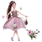Кукла ABtoys "Летний вечер" с диадемой в платье с двухслойной розовой юбкой, темные волосы 30см