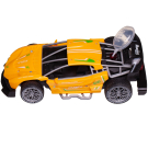 Машина р/у гоночная Junfa toys, 1:18, 27Мгц, изменяемый корпус, с эффектом выхлопного пара, аккумуляторный блок 3,7V, 2 цвета красный, желтый в ассортименте.