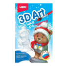 Набор для творчества LORI Игрушка-раскраска Новогодний мишка 3D Art