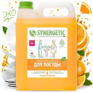 SYNERGETIC Гель для мытья посуды Сочный апельсин антибактериальный биоразлагаемый 5л