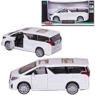 Машинка металлическая MSZ серия 1:43 Toyota Alphard, цвет белый, инерционный механизм, двери открываются