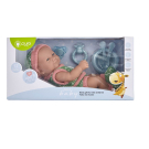 Пупс JUNFA Pure Baby 30см в зеленых кофточке, шортиках, шапочке и носочках, с аксессуарами