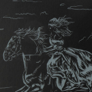 Набор для творчества LORI Гравюра Лошади Теннессийская лошадь (серебро) 18*24см