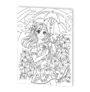 Раскраска Десятое королевство в стиле ANIME Девочка с зонтиком (формат А3)