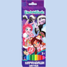 Карандаши цветные 12 цветов Enchantimals, длина 177 мм