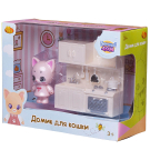 Игровой набор ABtoys Уютный дом Домик для кошки малый. Кухня (гарнитур и другие игровые предметы)