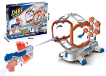 Игровой набор Junfa Тир электромеханический с бластером, мягкими пулями, 7 мишенями, вращающейся рамкой-препятствием