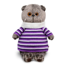 Мягкая игрушка BUDI BASA Кот Басик в полосатом свитере 19 см