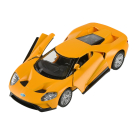 Машина металлическая RMZ City серия 1:32 Ford GT 2019, инерционный механизм, желтый матовый цвет, двери открываются.