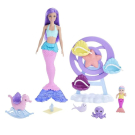 Игровой набор Mattel Barbie Dreamtopia Mermaid Baby с питомцами и детская игровая площадка