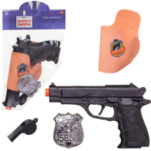 Игровой набор Abtoys Важная работа Набор полицейского: пистолет в кобуре, свисток, жетон