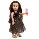Кукла Junfa Ardana Baby в коричневом платье с пайетками и воздушной юбкой с золотыми звездами 45 см