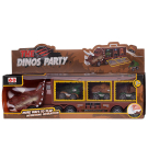 Машинка Junfa Автовоз-динозавр коричневый с 3 машинками-динозаврами со съездом