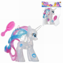 Игровой набор Abtoys Моя лошадка Пони-единорог белая с подсветкой