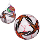 Футбольный мяч Junfa белый с оранжево-черными звездами 22-23 см
