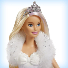 Кукла Mattel Barbie Снежная принцесса с раскрывающимся платьем