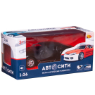 Машинка металлическая Abtoys АвтоСити 1:36 Седан купе инерционный с открывающими передними дверцами черный свет звук