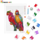 Набор для творчества Maxi Art Картина стразами на холсте Попугайчики 20х30см