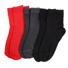 Набор детских носков 3 пары однотонные размер 16-18 черные/красные/серые