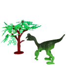 Игровой набор Junfa Динозавры (большой зеленый динозавр, 4 динозавра, детали для сборки динозавра, пальма) свет, звук