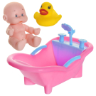 Набор для ванной Abtoys Мой малыш Пупс, ванночка с краном, уточка